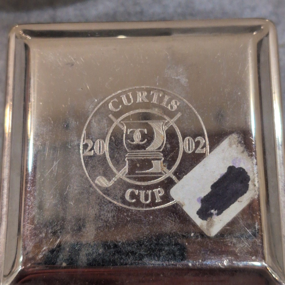 Vintage Silver Tone Monogrammed Oval and Square Trinket Boxes Set of 3 - Picture 5 of 5